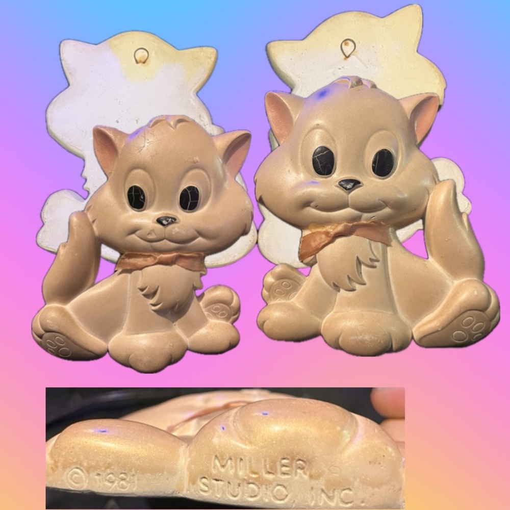 Vintage Miller Studio 1981 Cat Wall Plaques